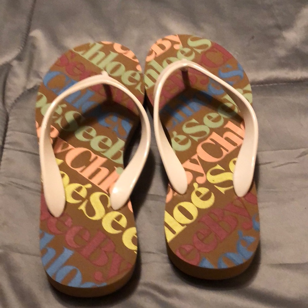 These are authentic, Chloe sandals, cream and color never worn